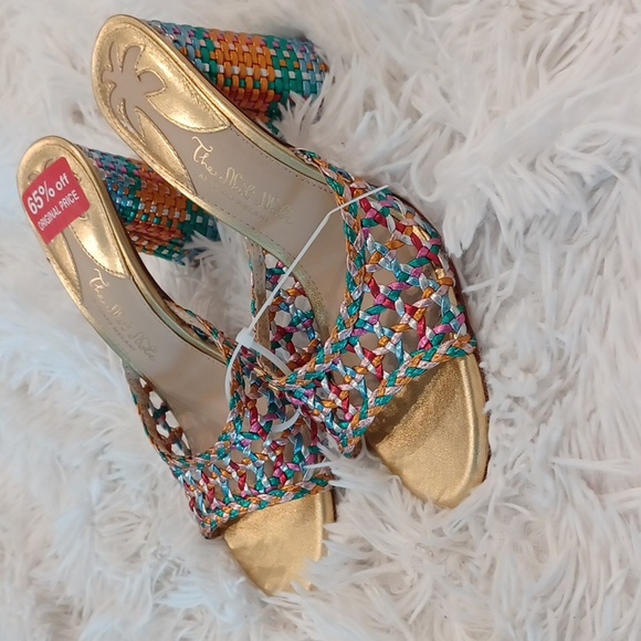 Antonio Melani x The Nat Note Heels Multicolored Sandals All Leather Size 6M NEW - Picture 8 of 16